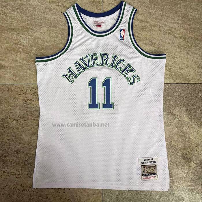 Camiseta Dallas Mavericks Kyrie Irving NO 11 Mitchell & Ness 2023-24 Blanco